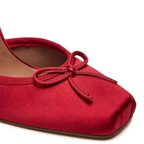 High Heels for Women Lace up Square Toe Bow Ballet Heels Stiletto High Heel Mary Janes Shoes Ballerina Pumps Party Dress Shoes4