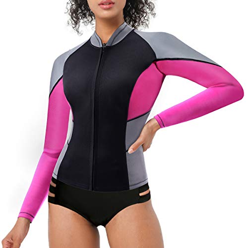 image for CtriLady Wetsuit Top, Women’s Wetsuit Long Sleeve Jacket Neoprene 1.