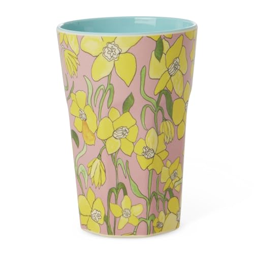 Rice Mug Melamine Flower Daffodils Print Large Tall
