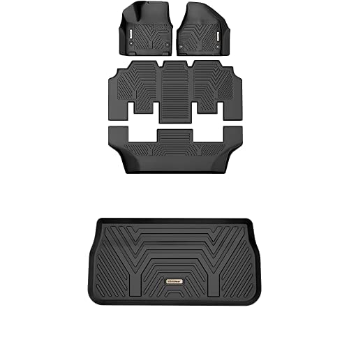 YITAMOTOR Floor Mats & Cargo Mats Compatible with 2017-2021 Chrysler Pacifica (No Hybrid Models), Included 1st 2nd 3rd Row,Trunk Mats All Weather Protection Floor Liners Set