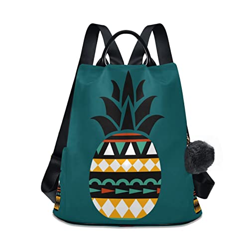Fustylead Mochila de piña con patrón bohemio para mujer, bolsa de hombro antirrobo de moda, verde, talla única