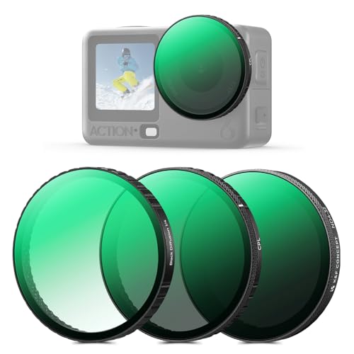Image of K&F Concept Effect & ND & CPL Filter Set Compatible with DJI Osmo Action 6, 3 Pack CPL Black Diffusion 1 /4 ND4-32 Filters Accessories, HD Optical Glass /Multi-Coated
