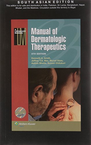 MANUAL OF DERMATOLOGIC THERAPEUTICS, 8/E 9351292096 Book Cover