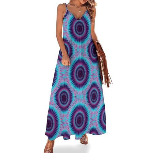 MZERSE Loose Fit V Neck Sleeveless Maxi Dress Women's Summer
