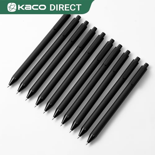 Kaco 10 canetas esferográficas puras, tinta preta, ponta média de 1,0 mm, pacote com 10 canetas retr