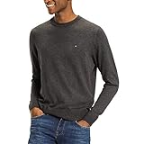 Rundhalsausschnitt Tommy Hilfiger Herren CORE Cotton-Silk CNECK Pullover, Grau (Charcoal Htr 093), Large