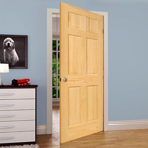 6-Panel Door Interior Slab, Solid Pine (80x28)