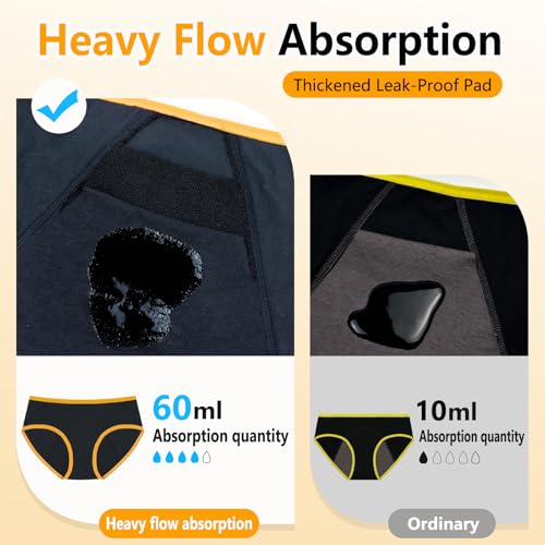 Teen Girls Period Underwear for Heavy Flow High Absorbency Kids Period Panties Leakproof Soft Cotton Briefs2