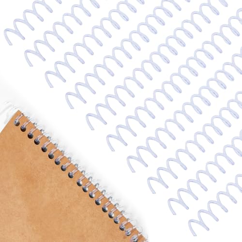 Hobbspring 40 piezas de espirales de encuadernación en espiral de 1,5 cm, anillos en espiral de plástico transparente, kit de encuadernación de 30 agujeros para estudiantes, profesores, oficina,