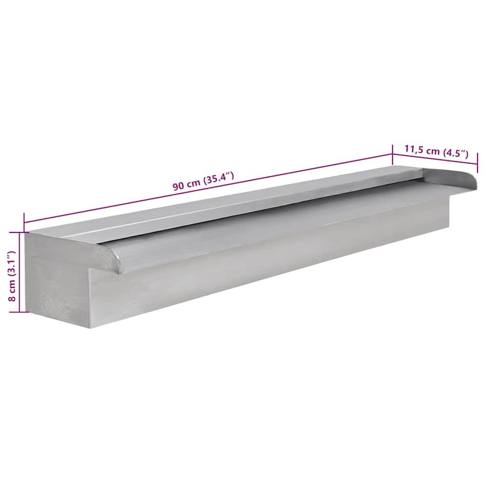 Générique Lame d'eau rectangulaire pour Piscine Acier Inoxydable 90 cm,Maison & Jardin, Décorations, Fontaines & bassins, Fontaines & Cascades, Argent (Poids 3.9KG)