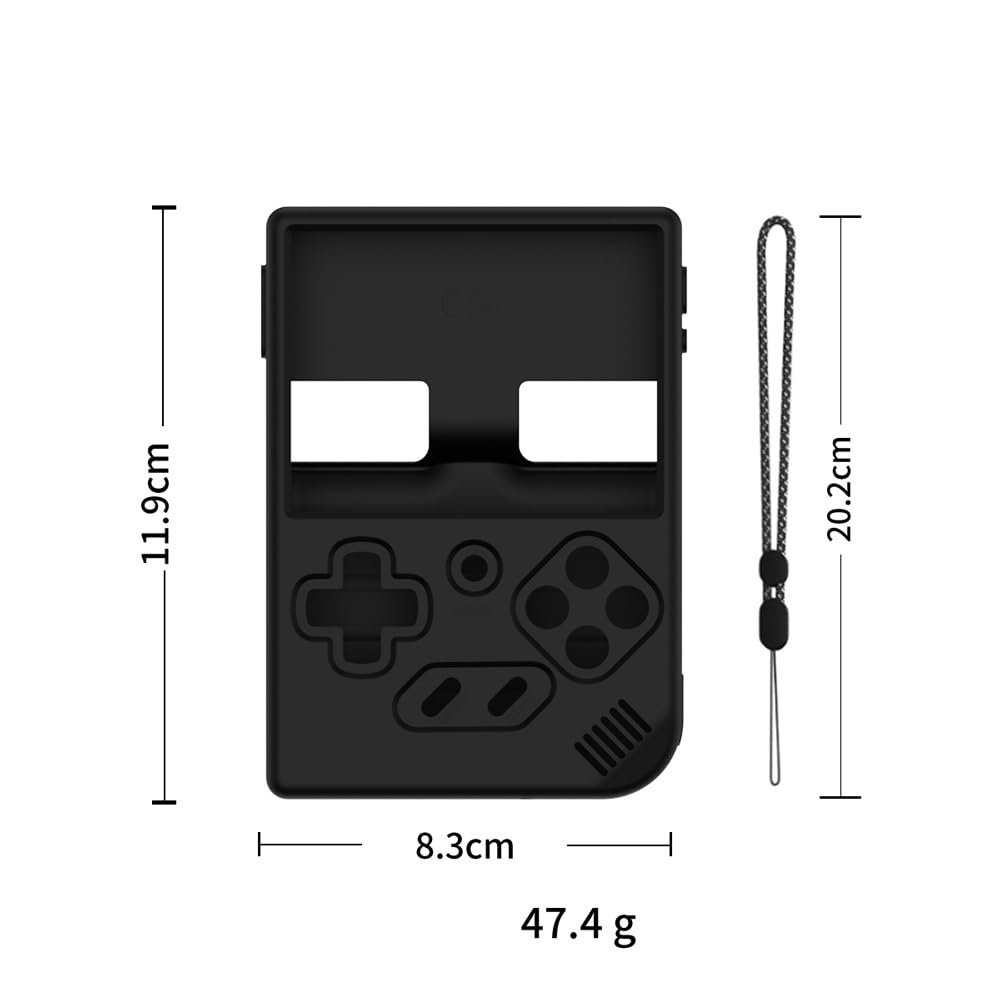 Coque de protection en silicone pour console de jeu ANBERNIC RG35XX – Housse de protection contre les chutes – Couleur unie simple – Avec cordon de serrage (violet