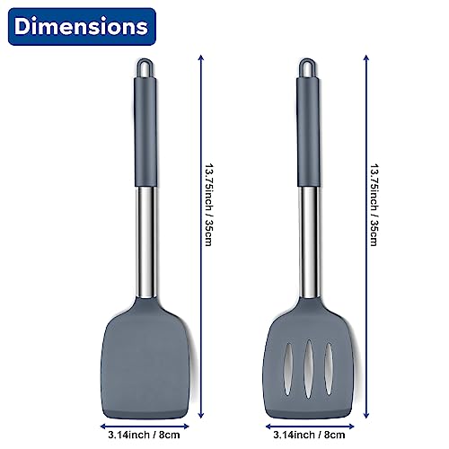 Joyfair Silicone Spatula, Stainless Steel Spatula Pack of 2 - Image 2
