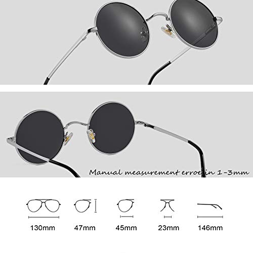 Image of Retro Small Round Polarized Sunglasses for Men Women Circle Hippie Style Sun Glasses