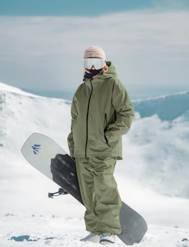 Image of GSOU SNOW Mens Womens Snow Pants Baggy Snowboard Ski Pants Waterproof