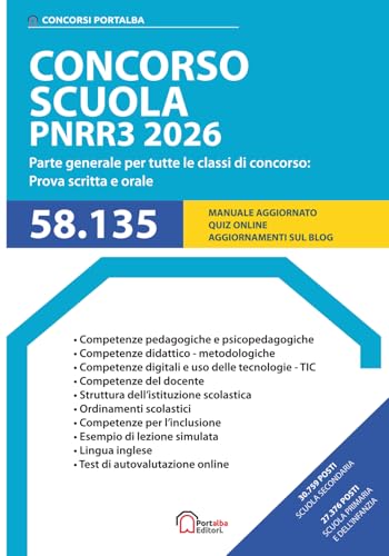 Concorso Scuola PNRR3 2026: Parte generale per tutte le classi di concorso: Prova scritta e orale