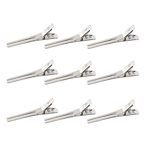 Newbested 100Pieces Double Prong Curl Clips.Alligator Hair Clips,Pin Curl Clip for Hair Extensions,Hairdressing,1.8inch