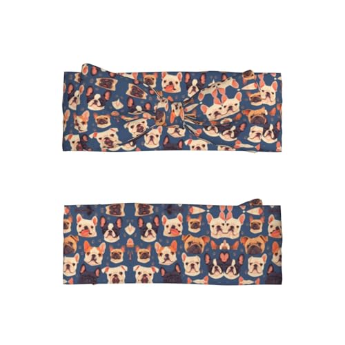 french bulldog Picture Baby Bow Headband Stretchy and Soft for Newborns, Infants, Toddlers, and Kids Girls2