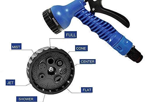 EBOFAB 50 Feet Expandable Garden Hose Pipe for Car Washing Gun 7 Adjustable Modes Plastic Hoses Pipe Garden Pipe(Multicolour)