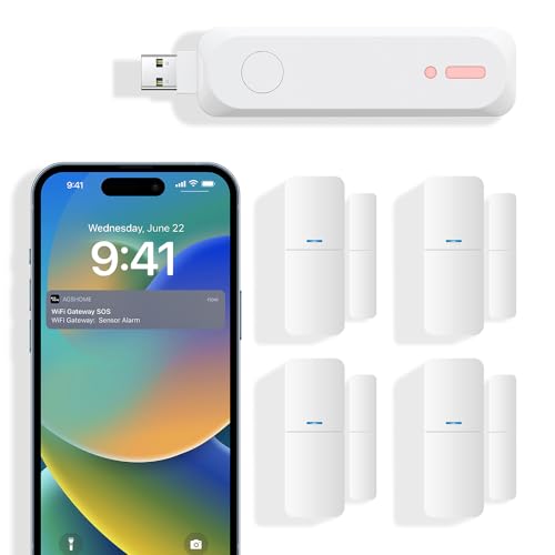 GRSICO 5-Piece WiFi Home Alarm Kit with Door Sensors