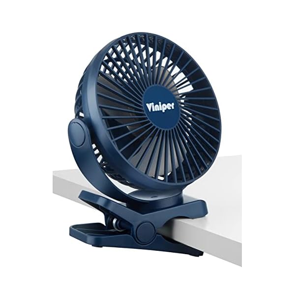 Viniper 6 inch Rechargeable Clip on Fan, 5000mah Battery Desk Fan 360
