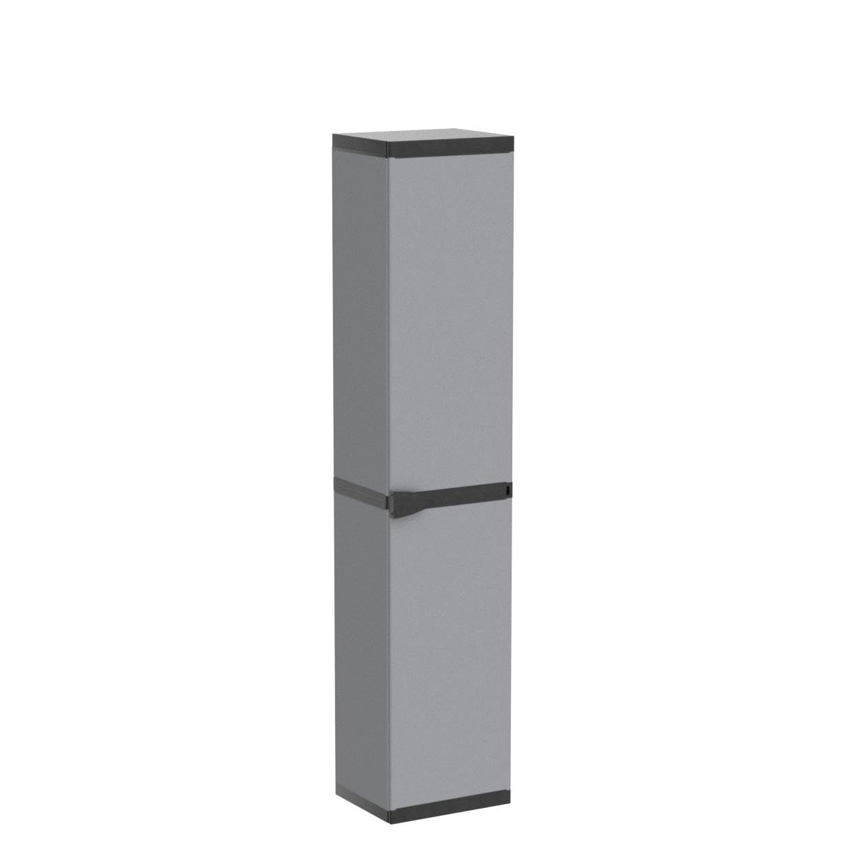 Adventa: Armario de Resina de PVC y PP, 1 Puerta, 3 estantes, fácil de Montar, Modular System, Resistente, Apto para ambientes Interiores y Exteriores, 34 x 40 x 165 cm, Gris y Negro — view 6