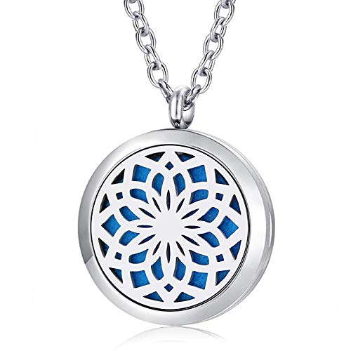 Preisvergleich Produktbild Aromatherapie-Anhänger Diffusor Anhänger Schmuck Silber 316L Edelstahl Aromatherapie Medaillon Halskette