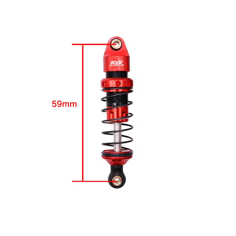 KYX Racing Aluminum 59mm Front Rear Shock Set Upgrades Parts Accessories for 1/18 RC Car ARRMA Granite Grom Mega