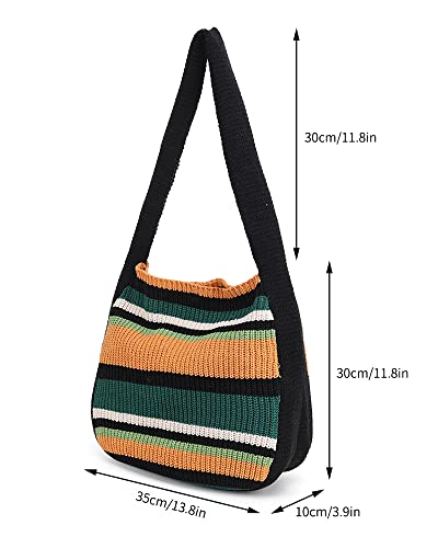 Image of ENBEI Women's Crochet Tote Bag Knit Shoulder bag,Aesthetic Bag,Cute Eco-Friendly Tote for Travel,Daily Use,Gift Box Packaging
