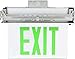 Morris Products LED Exit Sign ? Recessed Mount Edge ? Green on Clear Panel, White Housing ? Compact, Low-Profile Design ? Double Sided Legend ? Energy Efficient, High Output ? 1 Count