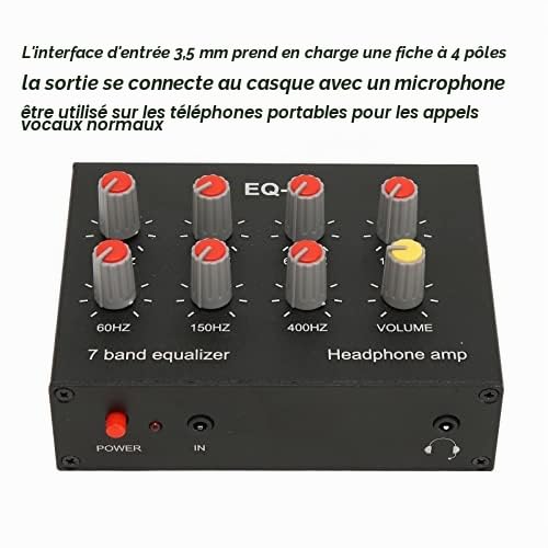 Égaliseur Sonore 7 Bandes, Entrée de Sortie, Réglage des Basses élevées 12 DB, égaliseur Numérique à Deux Canaux, Interface 3,5 Mm, pour L'enregistrement, Le Streaming, Le
