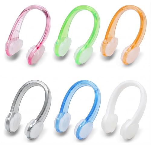Solvio 6PCS Nose Clips Swimming Soft Silicone Waterproof Swimming Nose Clip for Adults & Kids NonSlip Comfortable Swim Nose Plugs Protector with Storage Case for Swimming Surfing Diving multicolored