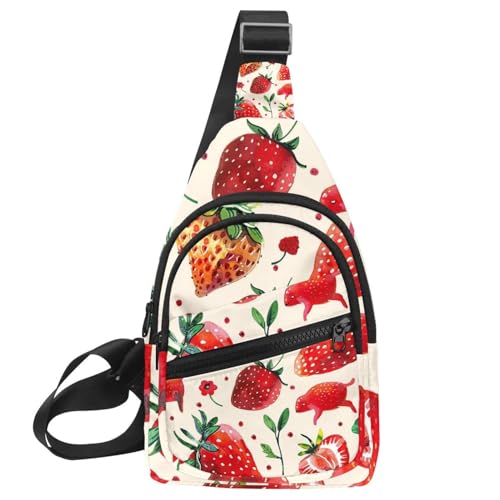 Riñonera mochila cruzada ajustable de fresas para evitar peso en la espalda