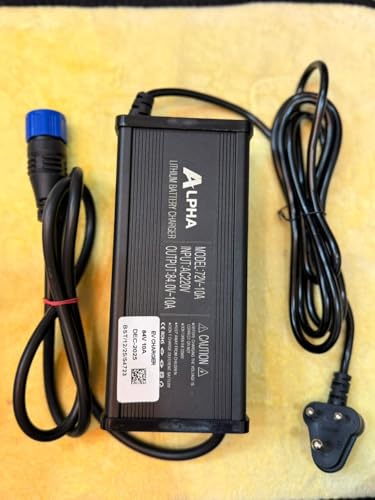 Image of 72V 10A Lithium Battery Charger for okaya with 2+4 Connector, Output 84V | Fast Charging | Auto Cutoff Feature | Aluminium Body with Digital Display| 06+10 Months Warranty | Japanese Technology