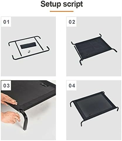 Mojo Elevated Raised Dog Bed Washable Cat Mesh Camping Cot Raised Indoor, Outdoor With Heavy Duty Coated Steel Frame Keeps Pet Cool. (Medium: 90CM X 60CM X 15CM), Black