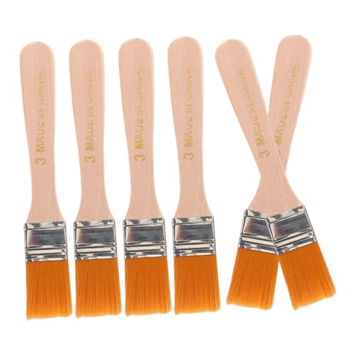 OSALADI 6stücke Nylonpinsel mit Holzgriff Malwerkzeug für Schrankanstrich Möbelanstrich Pinsel für Öl und Aquarellfarben für Wände Türen Zäune Leinwand Leiste Kleber