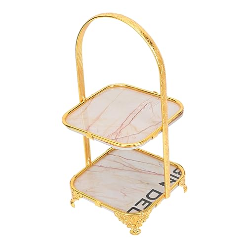 Cabilock Alzata Per Torte Di Per Feste - Porta Torta A Doppio Con Griglia Quadrata Per Dolci Per Matrimoni E Compleanni (porta Torta in Ferro)