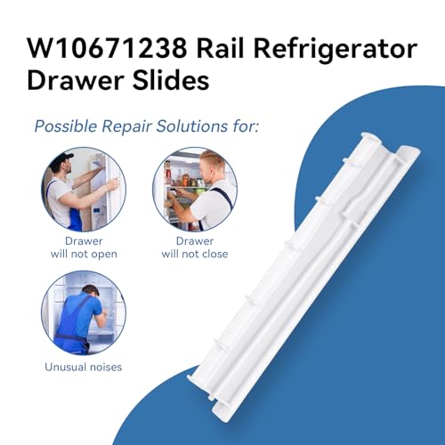Image of Upgrade W10671238 WPW10671238 Fridge Crisper Drawer Center Rail Replace 12530701 12530701N 67001057 Compatible with Whirlpool, Kenmore, Maytag, and Amana Refrigerator Drawer Slide Rail Replacement