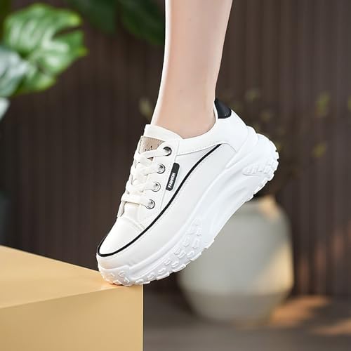Baskets à plateforme blanche pour femme : chaussures de course légères - 3