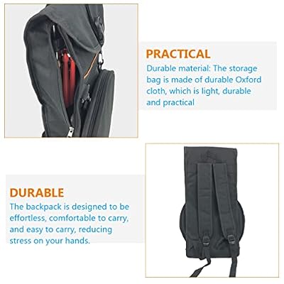Vaguelly Dumb Drum Storage Backpack Double Shoulder Bag Lightweight Oxford Cloth Drum Pad Carrying Case for Snare Protection and Travel 19.68X10.23X3.54In