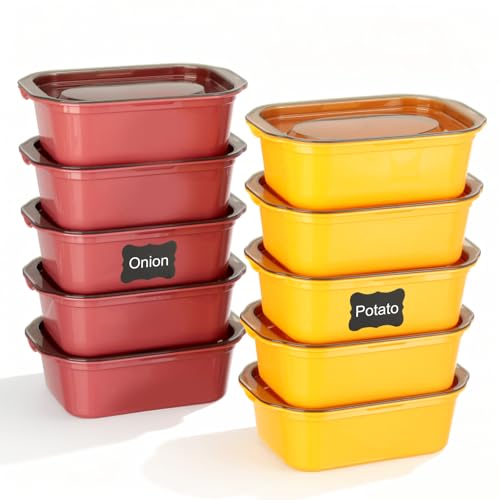 AiQInu10PCS Boite Alimentaire Plastique, Rectangulaire Boite Congelation Alimentaire avec Couvercle, Empilables Boite Hermetique Alimentaire, Hermétiques, Sans Bpa, Adaptés au Micro-Onde, 500ML
