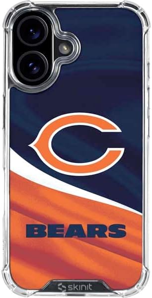 Skinit Clear Phone Case Compatible with iPhone 16 - Officially Licensed NFL Chicago Bears Team Jersey Design