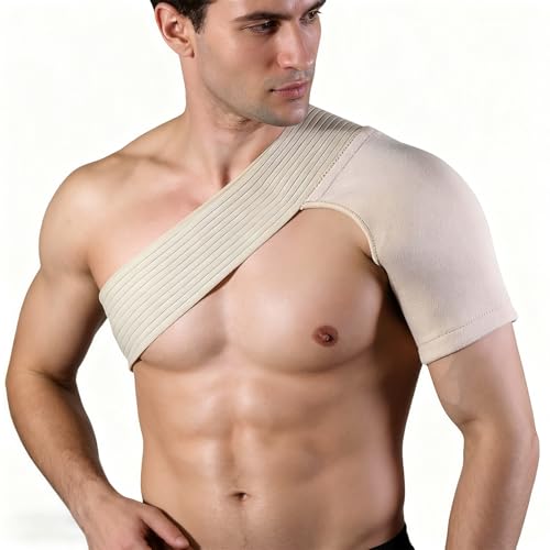 VQBKHO Épaulière de Maintien pour Homme et Femme, Double Compression Protection et Chaleur 360° Bandage d’Épaule Léger et Respirant pour Sport Travail et Repos...