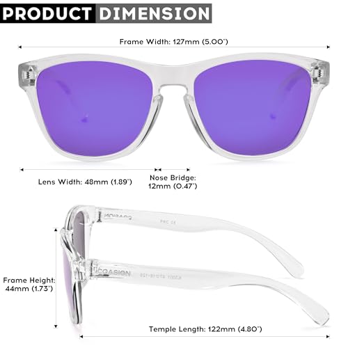 Image of COASION Classic Retro Kids Polarized Sunglasses for Boys & Girls Age 2-9 | UV400 Shatterproof Lightweight Sun Glasses with Brand Logo, Toddler Beach Outdoor Travel Sunnies, Children Summer Must-Haves