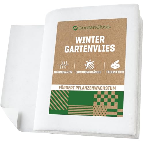 GardenGloss Gartenvlies Wintervlies Für Pflanzen Frostschutz-Vlies Pflanzen Winter, Winterschutzvlies Pflanzenvlies, Pflanzenschutzvlies Flies (1.5m x 10m)