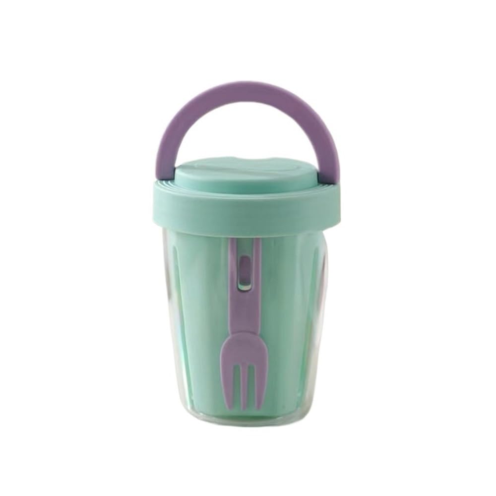 Shungong 4PCS 790ml Portable Salad Cup With Fork - Ideal Food Container For School Lunch And Breakfast(Green)