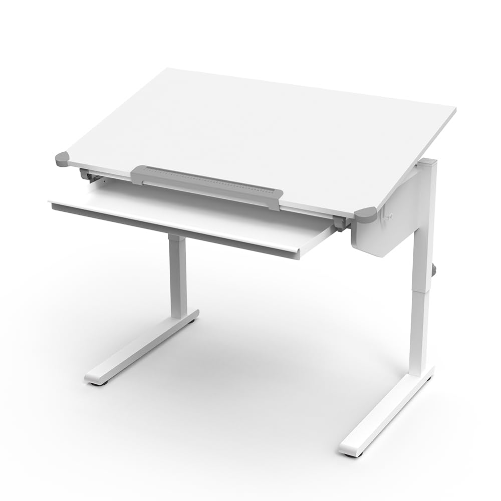 Vicco Arc Kinderschreibtisch, höhenverstellbar, Weiß – Maße: Breite 108 cm × Tiefe 68 cm × Höhe 83 cm