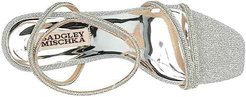 Badgley Mischka Women's Ultra Kitten Heel Sandal Heeled, Silver, 9 | Image 4
