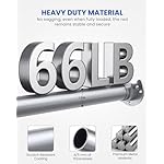 Closet Rods for Hanging Clothes, 17 to 54 Inches Stepless Adjustable Metal Closet Rod, 1.3 Inches Heavy Duty Clothes Hanging Rod for Closet Wardrobes Laundry RV, Silver - Image 4