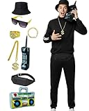 TPHAYSH 80s Outfit for Men 90s Workout Sets Tracksuit 90's Hip Hop Rapper Costume Halloween Retro Disco Themed Party Outfits 2XL