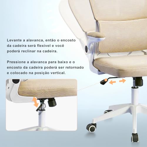 Cadeira de escritório, design ergonômico com suporte lombar independente, malha respirável e encosto